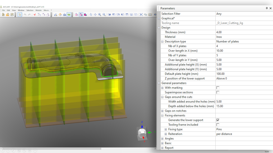 Konstruktion von Auflagesystemen mit ArtCut für das 3D-Laserschneiden
