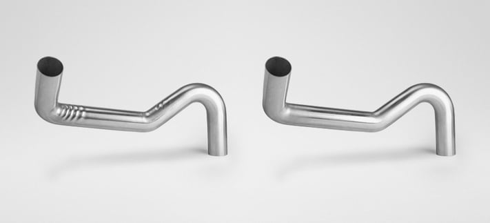 Tube bent with different bending technological parameters