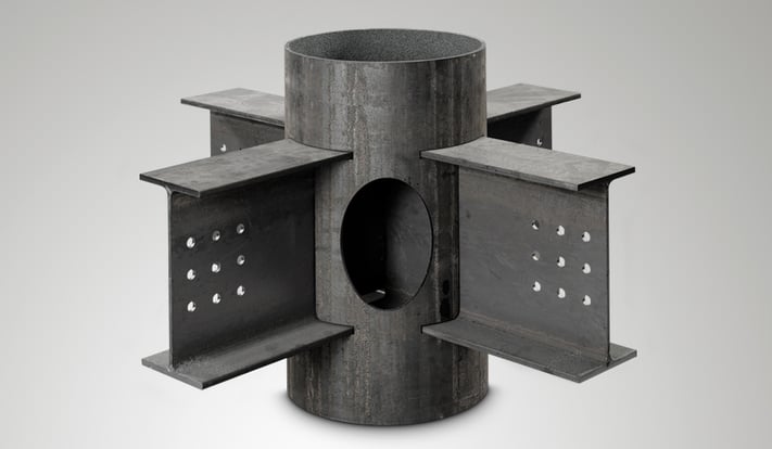 Example of a interpenetration joint for structural purposes made with laser cutting technology