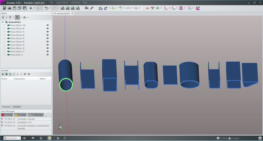 Software di programmazione di un impianto lasertube