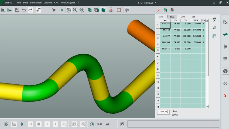 VGP3D tube bending programming software